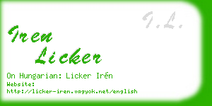 iren licker business card